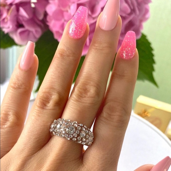 Acrylic Crystal Ring Embellished With Genuine“Crystal Stone Elements, New! - Picture 6 of 11